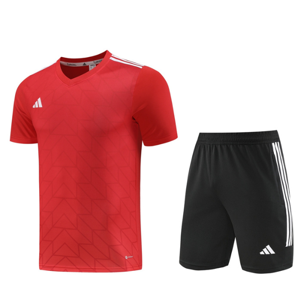 Adidas Red and Black Training Set T-Shirt and Shorts