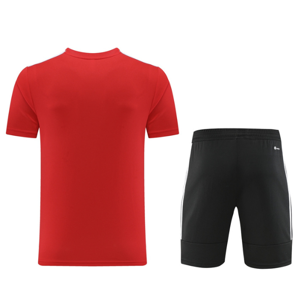 Adidas Red and Black Training Set T-Shirt and Shorts
