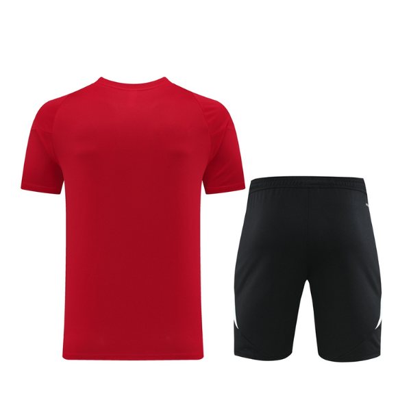 Adidas Red and Black Training Set T-Shirt and Shorts