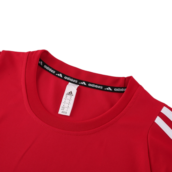 Adidas Red and Black Training Set T-Shirt and Shorts
