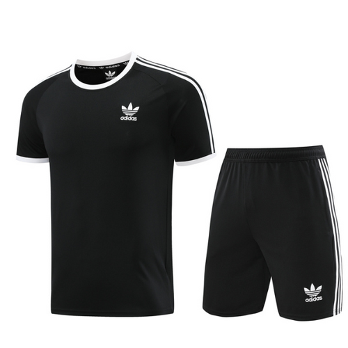 Adidas Black and White Training Set T-Shirt and Shorts