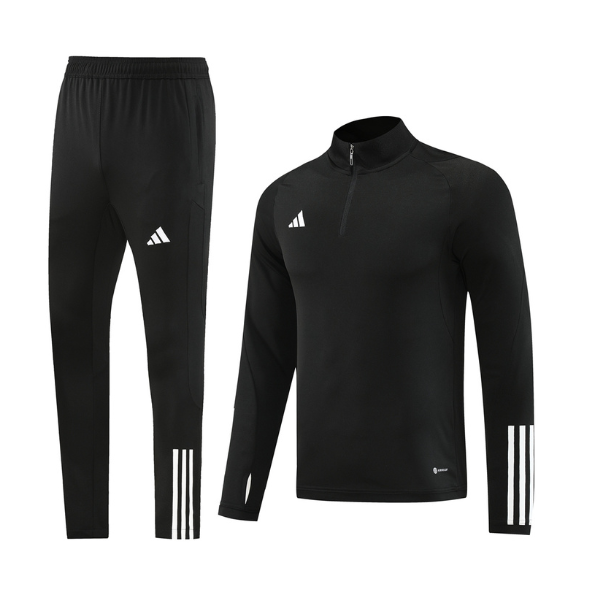 Adidas Black and White Cold Set Quarter-Zip Top and Pants