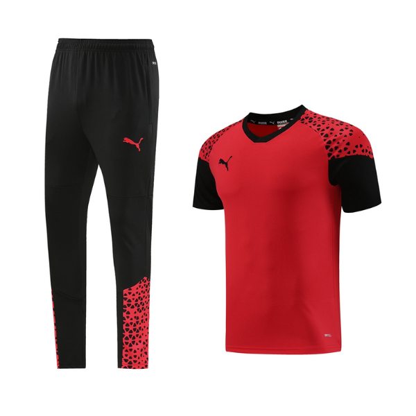 Puma Red and Black Training Set T-Shirt and Pants