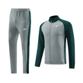 Nike Grey and Green Cold Set Quarter-Zip Top and Pants
