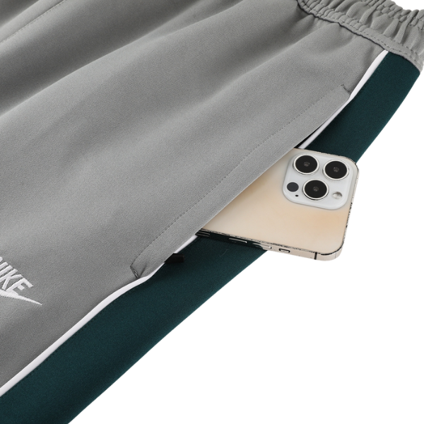 Nike Grey and Green Cold Set Quarter-Zip Top and Pants