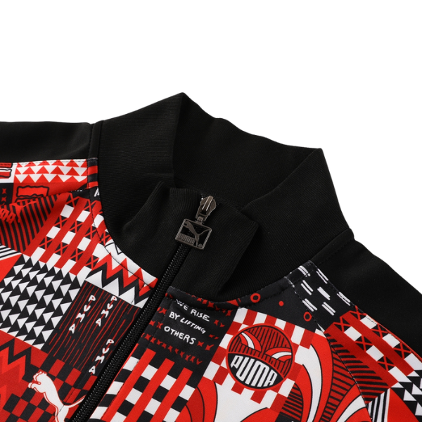 Puma Black Red and Grey Cold Set Jacket and Pants