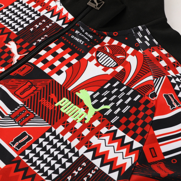 Puma Black Red and Grey Cold Set Jacket and Pants