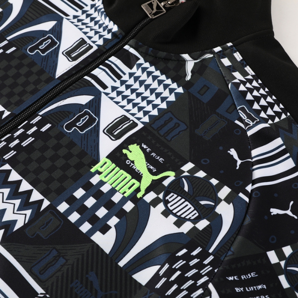 Puma Black White Grey Cold Set Jacket and Pants