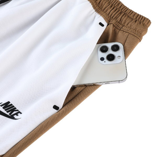 Nike Tech Fleece Brown White Cold Set Coat and Pants