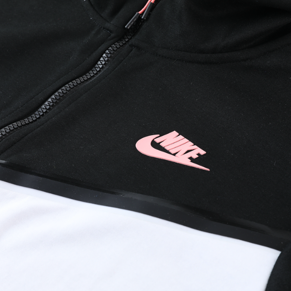 Nike Tech Fleece Black and White Cold Set Coat and Pants