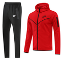 Nike Tech Fleece Red and Black Cold Set Coat and Pants