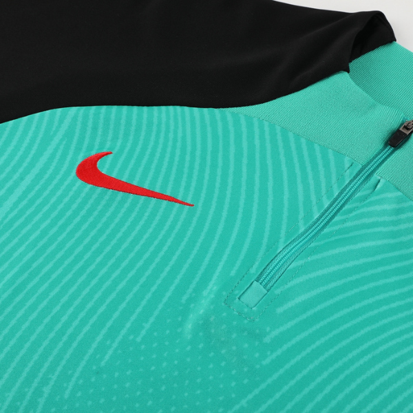 Nike Light Blue and Black Cold Set Quarter-Zip Top and Pants