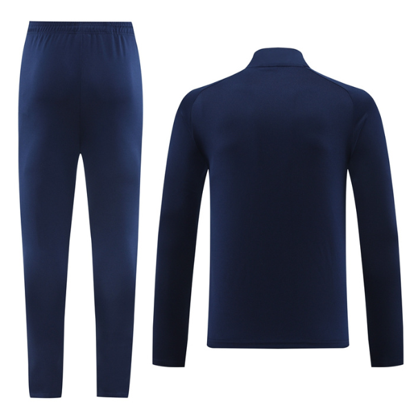 Nike Navy Blue and White Cold Set Quarter-Zip Top and Pants