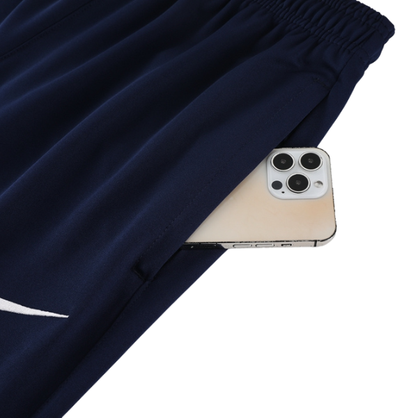 Nike Navy Blue and White Cold Set Quarter-Zip Top and Pants