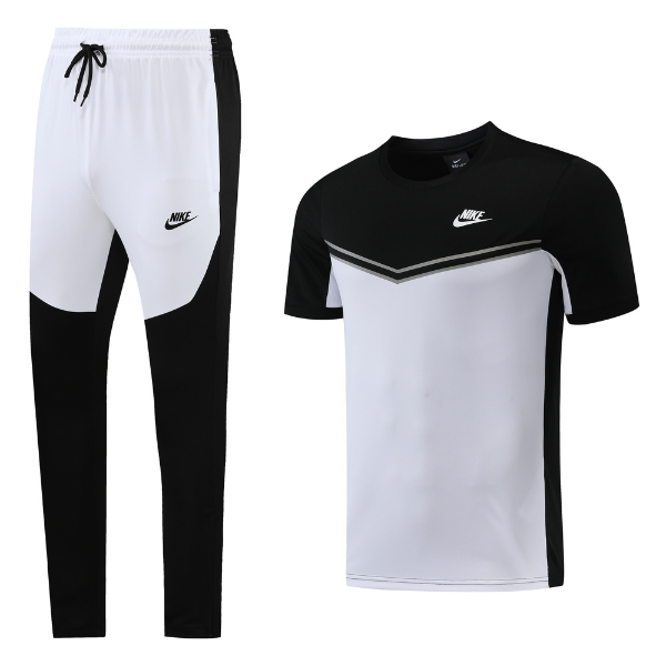 Nike White Black Training Set T-Shirt and Pants