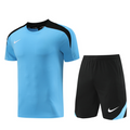Nike Light Blue and Black Training Set T-Shirt and Shorts