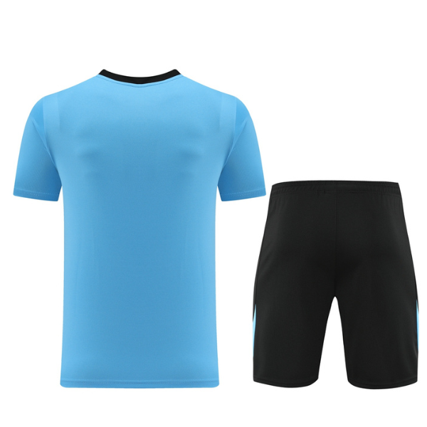 Nike Light Blue and Black Training Set T-Shirt and Shorts