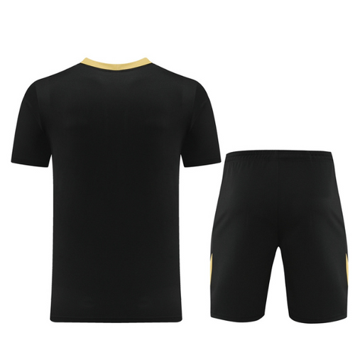 Adidas Black and Yellow Training Set T-Shirt and Shorts