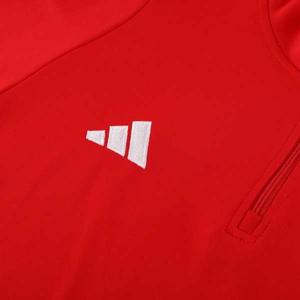 Adidas Red and Black Cold Set Quarter-Zip Top and Pants