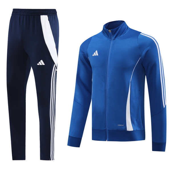 Adidas Blue and White Cold Set Jacket and Pants