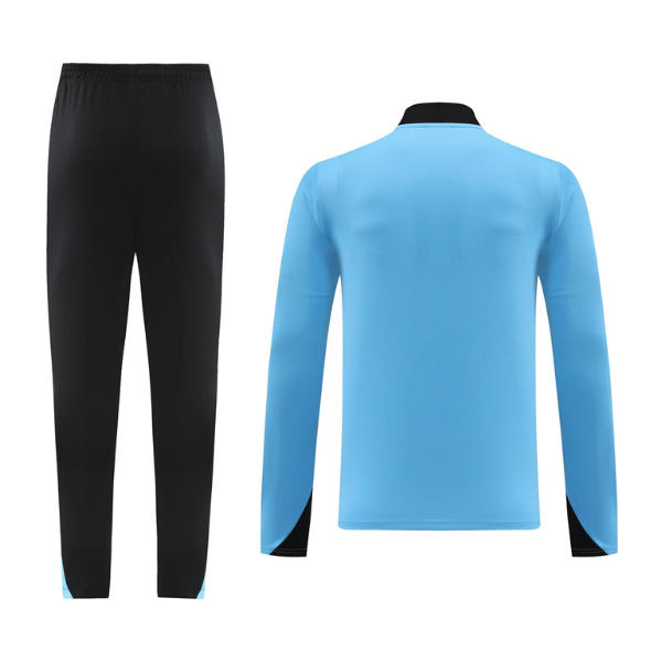 Nike Light Blue and Black Cold Set Quarter-Zip Top and Pants