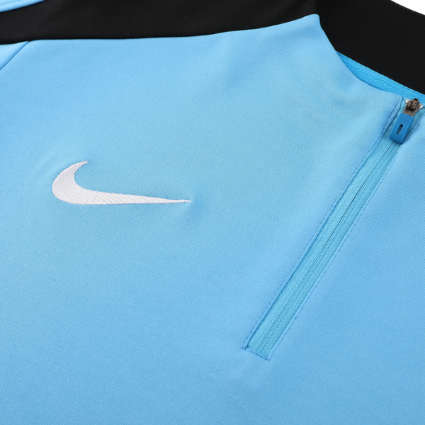 Nike Light Blue and Black Cold Set Quarter-Zip Top and Pants