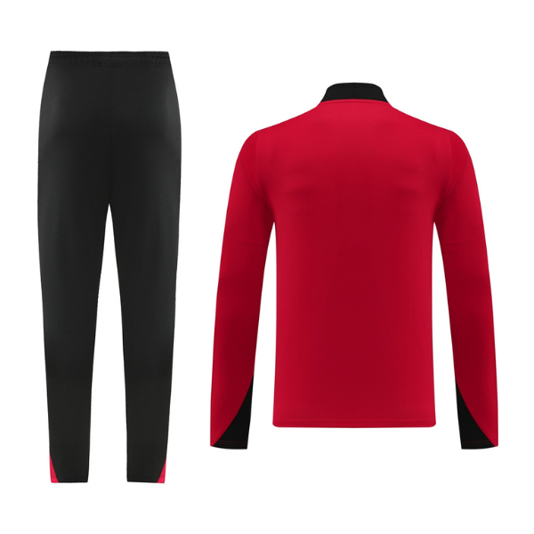 Nike Red and Black Cold Set Quarter-Zip Top and Pants