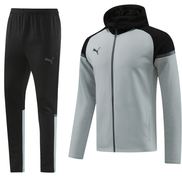 Puma Grey and Black Cold Set Jacket and Pants