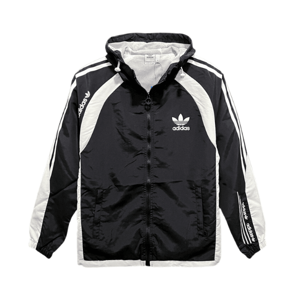 Adidas Black and White Windbreaker Jacket