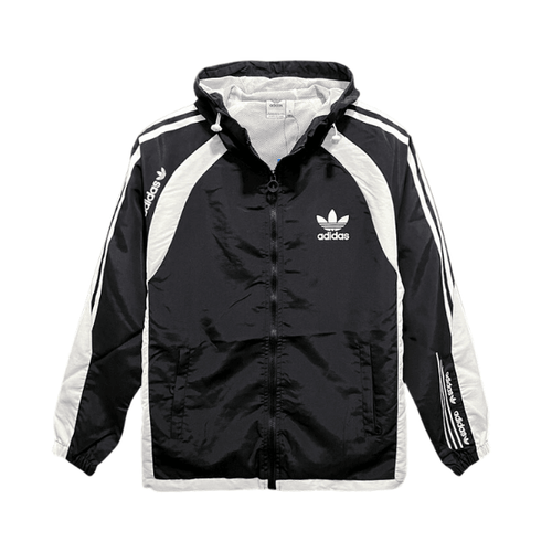 Adidas Black and White Windbreaker Jacket