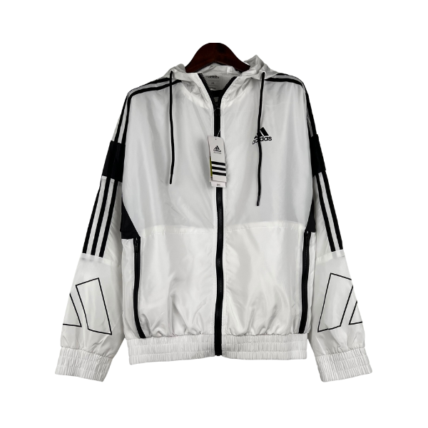Adidas White Windbreaker Jacket