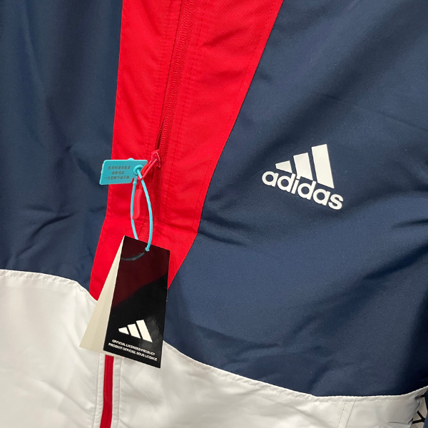Adidas White Blue Red Windbreaker Jacket