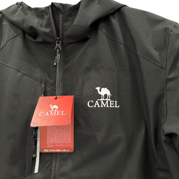 Camel Black Windbreaker Jacket
