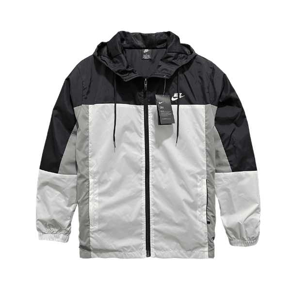 Nike White Grey Black Windbreaker Jacket