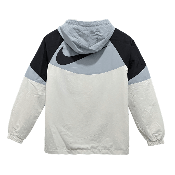 Nike White and Black Windbreaker Jacket