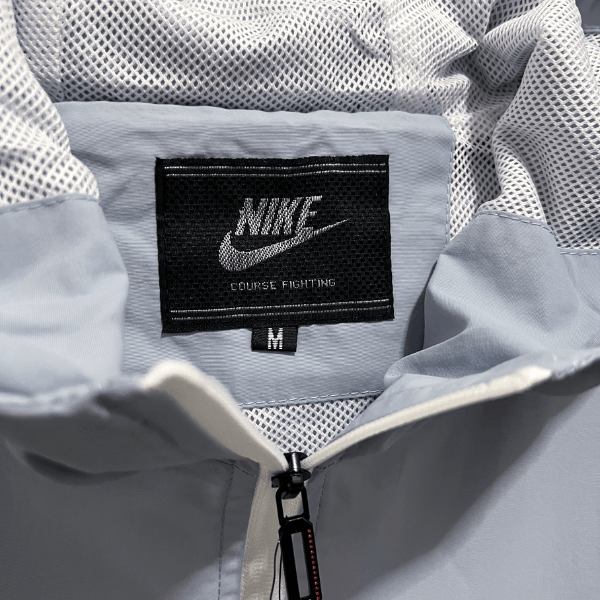Nike White and Black Windbreaker Jacket