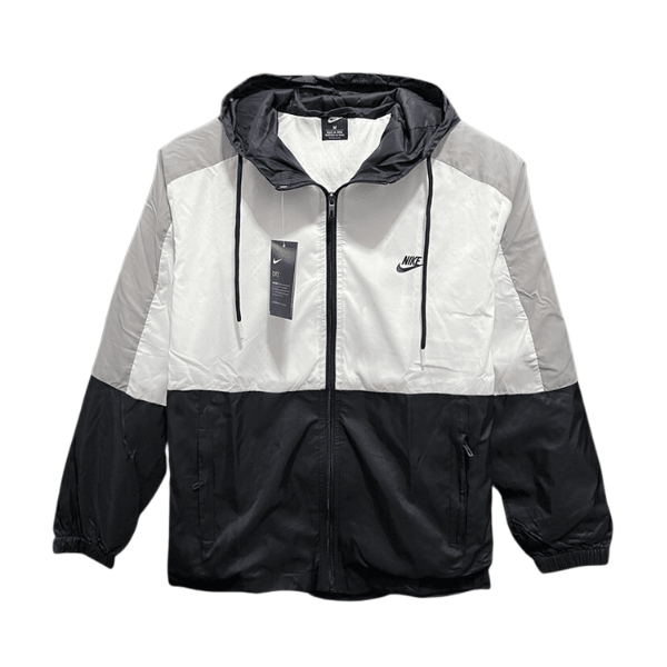 Nike White and Black Windbreaker Jacket