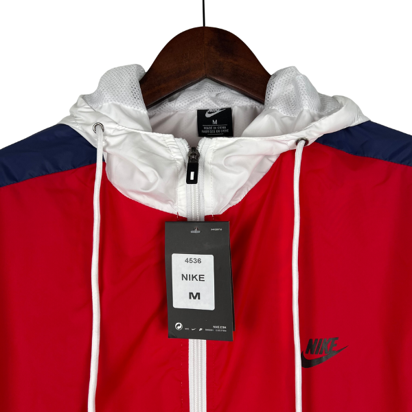 Nike Red and White Windbreaker Jacket
