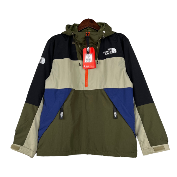 The North Face Green and Beige Windbreaker Jacket