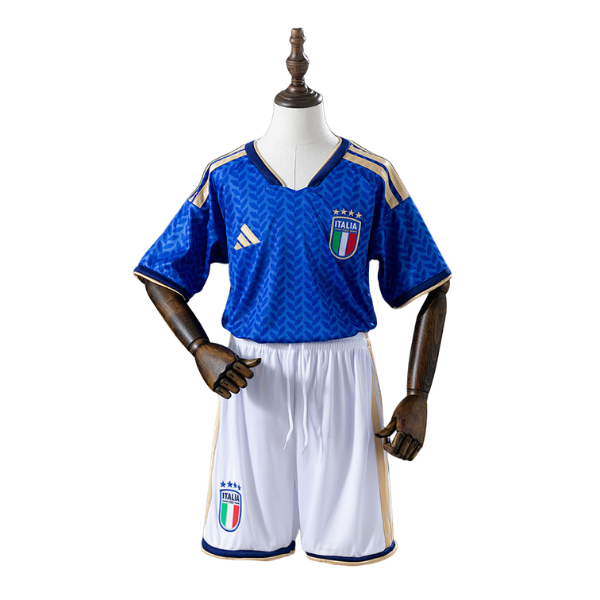 Italy Adidas 2026 Home Kids Version Football T-Shirt + Shorts Kit