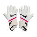 Nike Phantom Elite White and Pink Goalkeeper Gloves