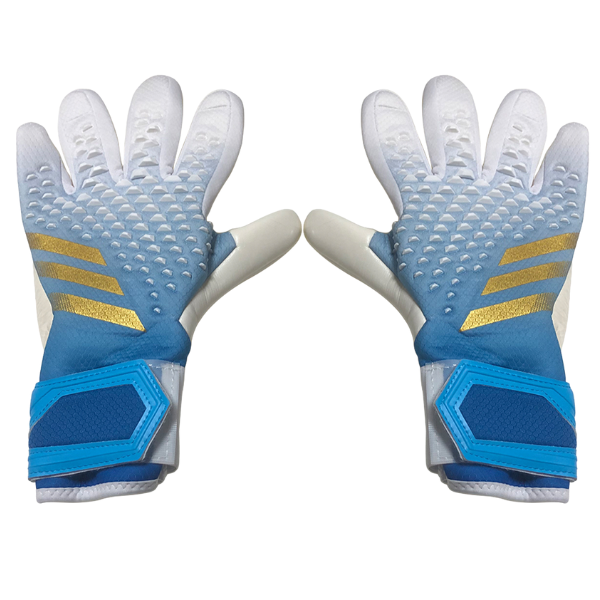 Adidas Predator Accuracy League White Light Blue and Gold Goalkeeper Gloves