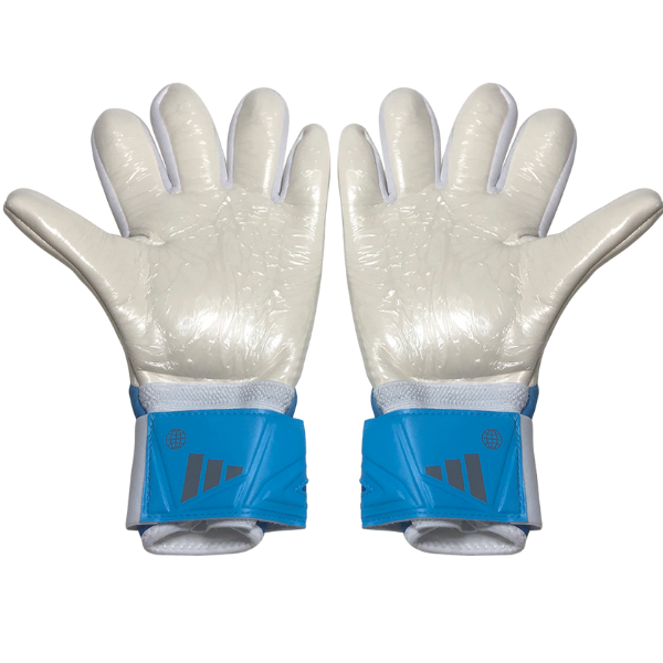 Adidas Predator Accuracy League White Light Blue and Gold Goalkeeper Gloves
