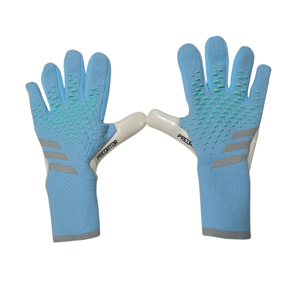 Adidas Predator Accuracy Pro Light Blue and Gray Goalkeeper Gloves