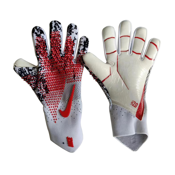 Nike HyperTouch Elite Gray Black and Red Goalkeeper Gloves