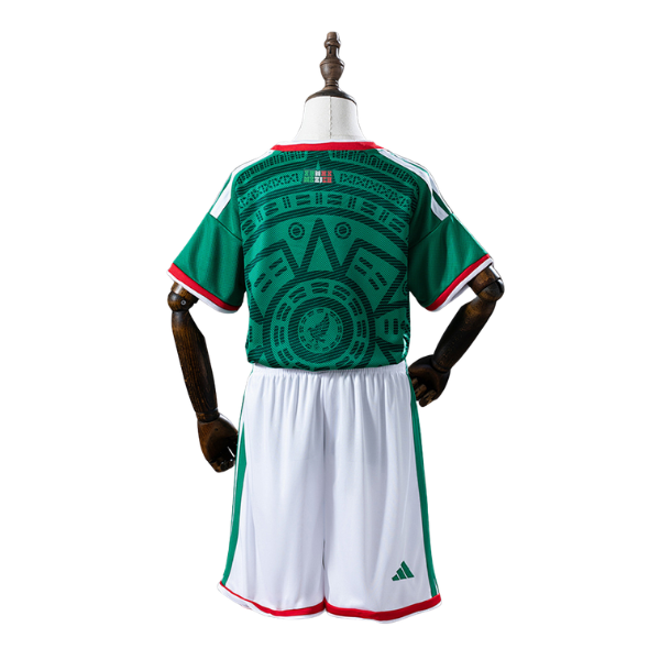 Mexico Adidas 2026 Home Kids Version Football T-Shirt + Shorts Kit