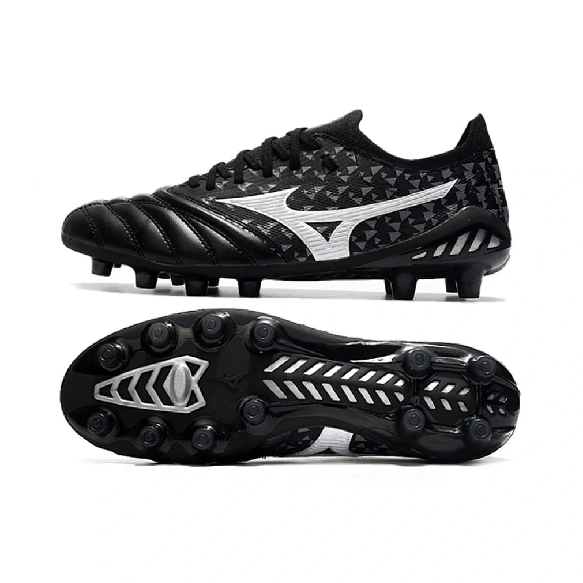 Mizuno Morelia Neo III Elite Black Gray and White FG