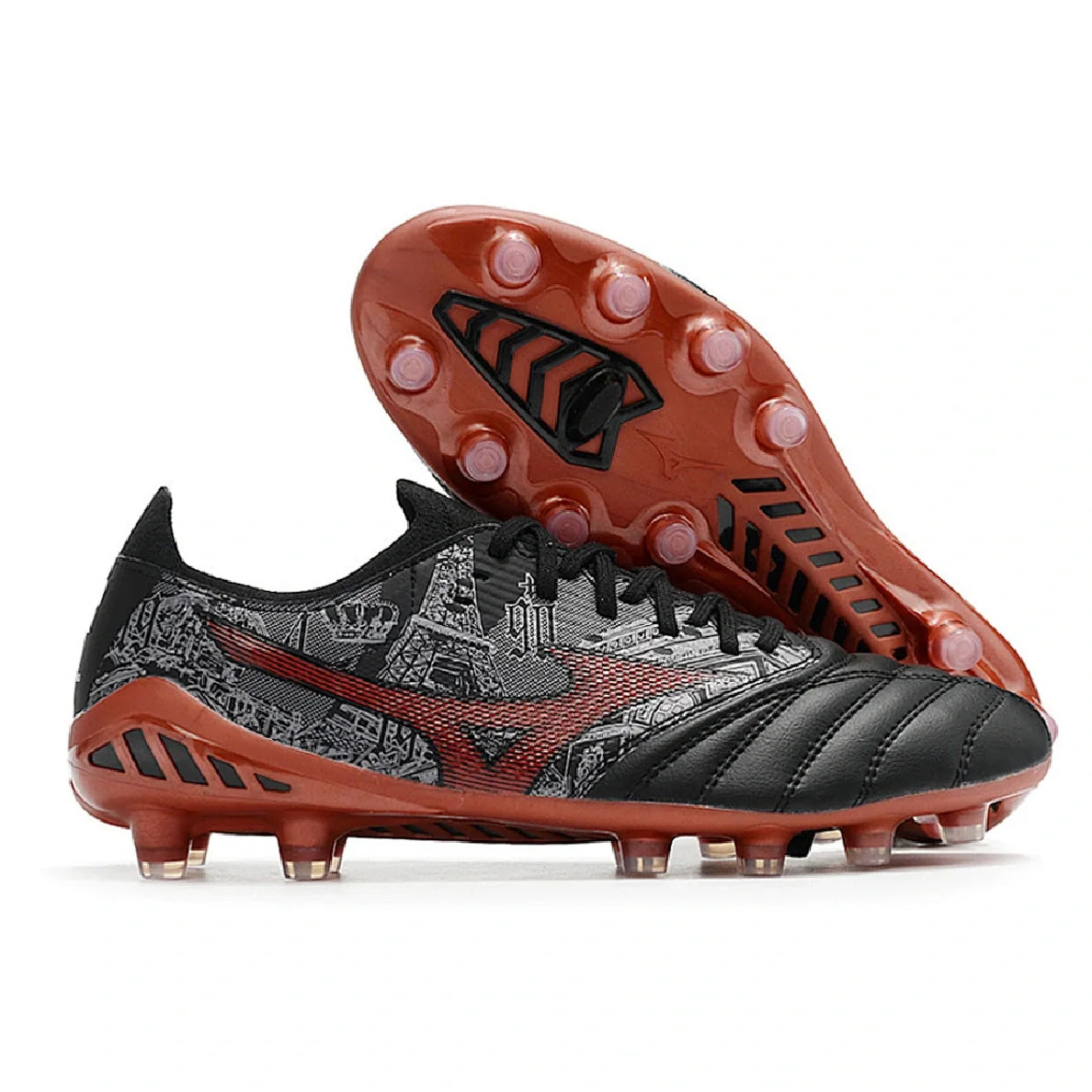 Mizuno Morelia Neo III Elite Sergio Ramos Black Gray and Red FG