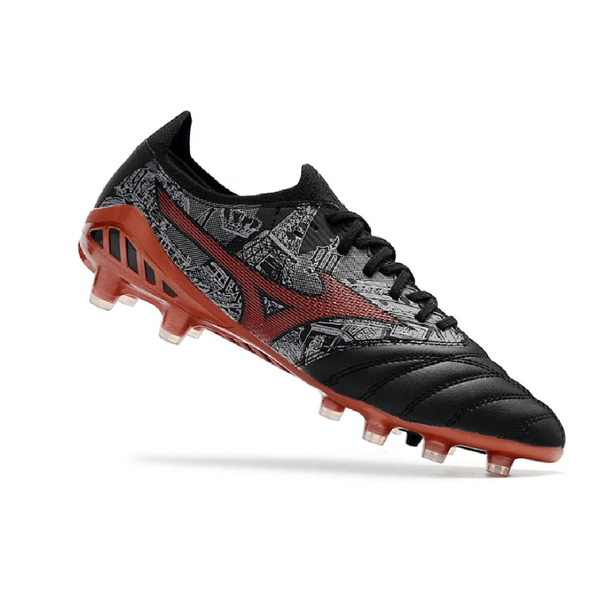 Mizuno Morelia Neo III Elite Sergio Ramos Black Gray and Red FG