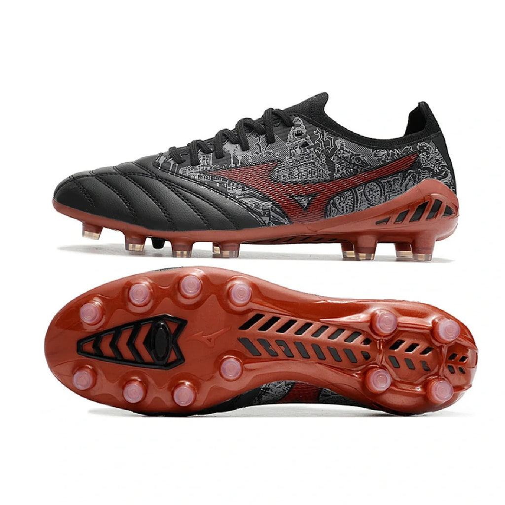 Mizuno Morelia Neo III Elite Sergio Ramos Black Gray and Red FG